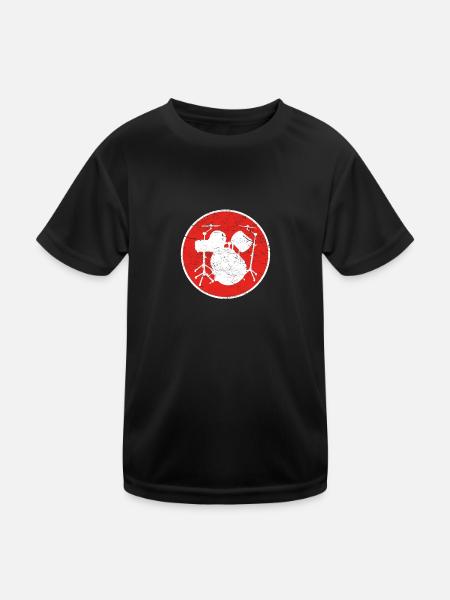 Gift DRUMMER DRUM DRUM - Kids Functional T-Shirt - black - Front