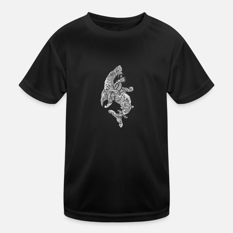 Shark surfer - Kids Functional T-Shirt - black