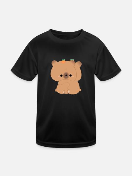 Wasserschweine-Paar - Kinder Funktions-T-Shirt - Schwarz - Vorne