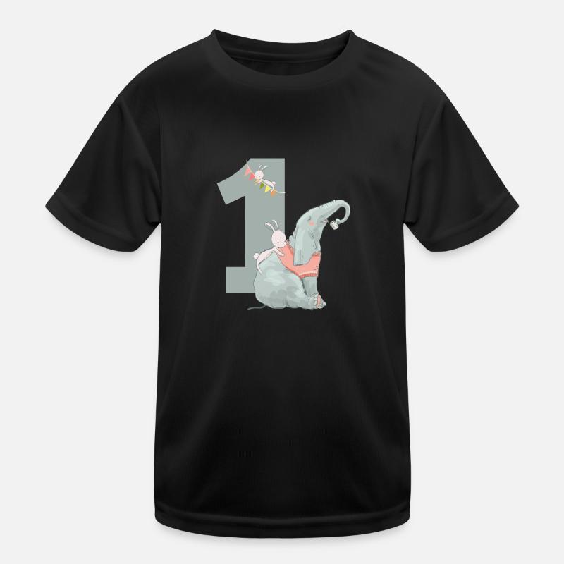 Numéro d'anniversaire 1 éléphant Hare garçon T-shirt sport Enfant