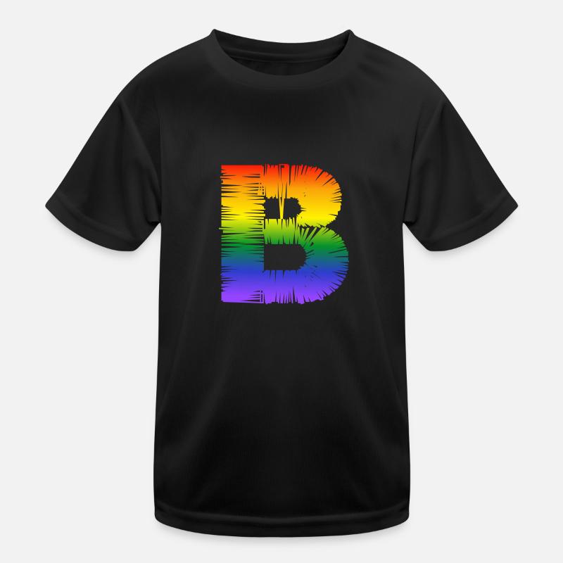 Rainbow B - Kids Functional T-Shirt - black