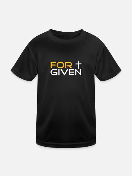 FORGIVEN by csDesign - Dir ist vergeben! - Kinder Funktions-T-Shirt - Schwarz - Vorne
