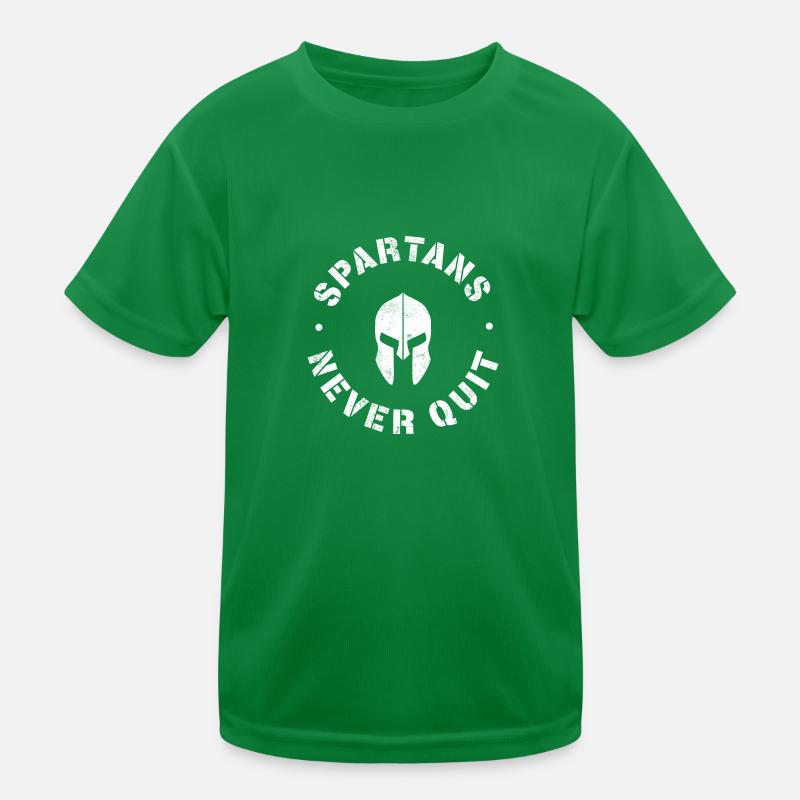 Spartans never quit white Kids Functional T-Shirt