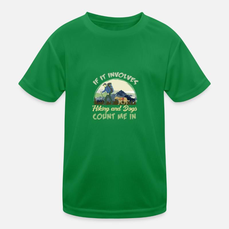 Wanderer Wandern Hunde Berg Wald Geschenk Rucksack Kinder Funktions-T-Shirt