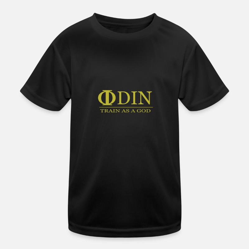 Odin Train as a God - Training Motivation Gift Kids Functional T-Shirt