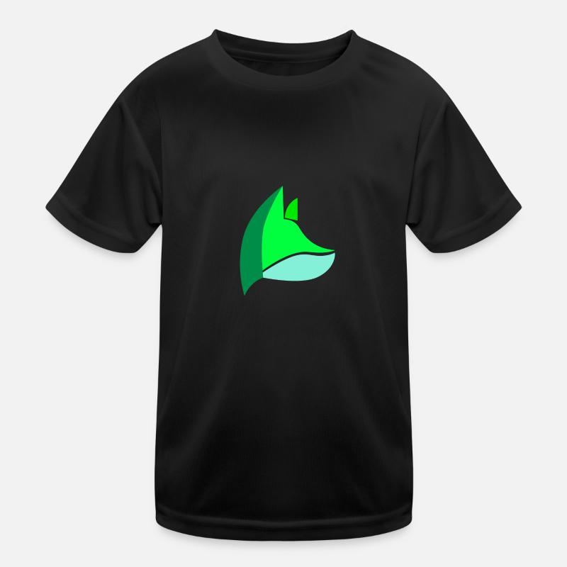 Fuchs grün - Kinder Funktions-T-Shirt - Schwarz