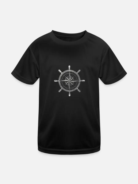 Compass grunge - Kids Functional T-Shirt - black - Front