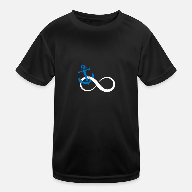 Infinity anchor - Kinder Funktions-T-Shirt - Schwarz