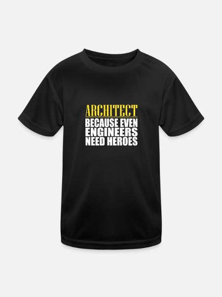 Architekt - Kinder Funktions-T-Shirt - Schwarz - Vorne