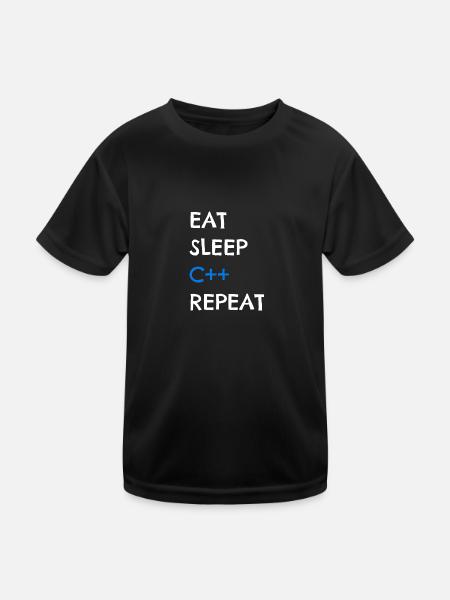 C++ - Kids Functional T-Shirt - black - Front
