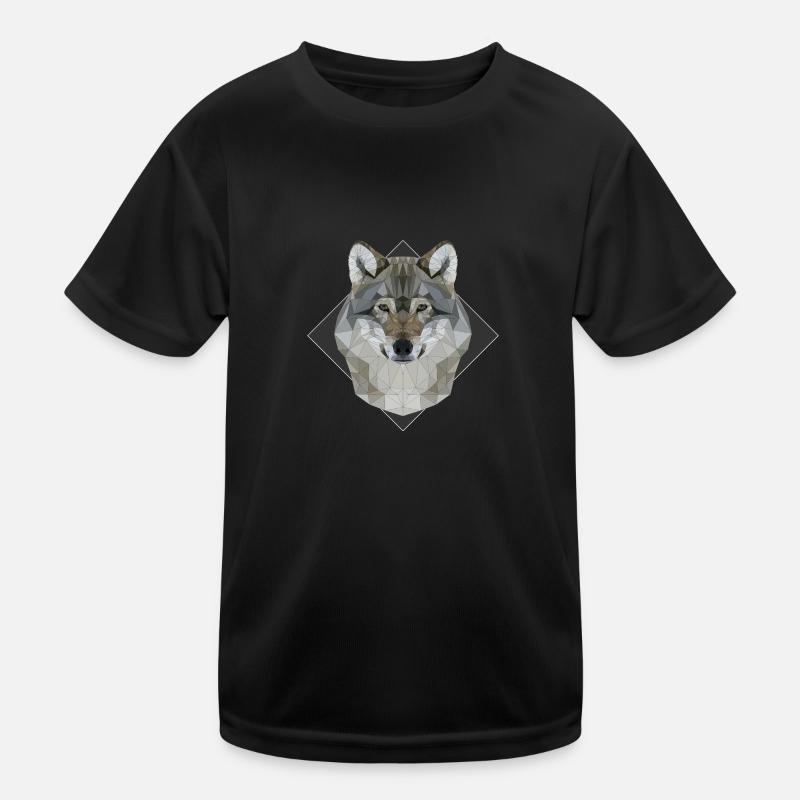 wolf - Kids Functional T-Shirt - black