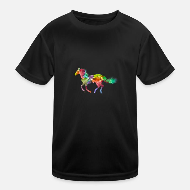 Pferd Farbe Kinder Funktions-T-Shirt