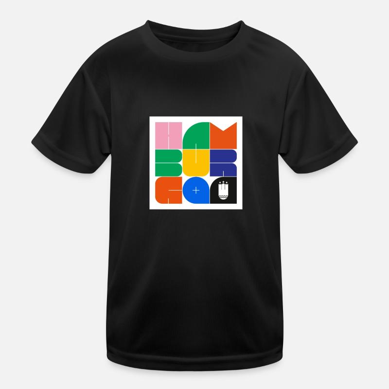 Hamburg Design abstrakt minimalistisch mit Wappen Kinder Funktions-T-Shirt