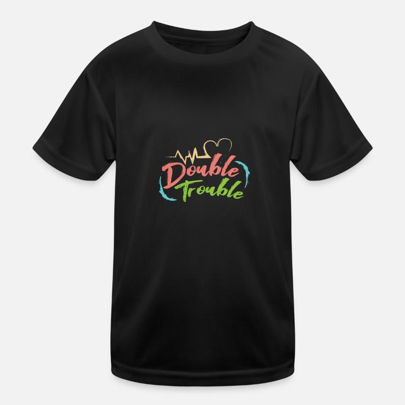 Zwillinge Double Trouble Twin Twins Geschenkidee Kinder Funktions-T-Shirt