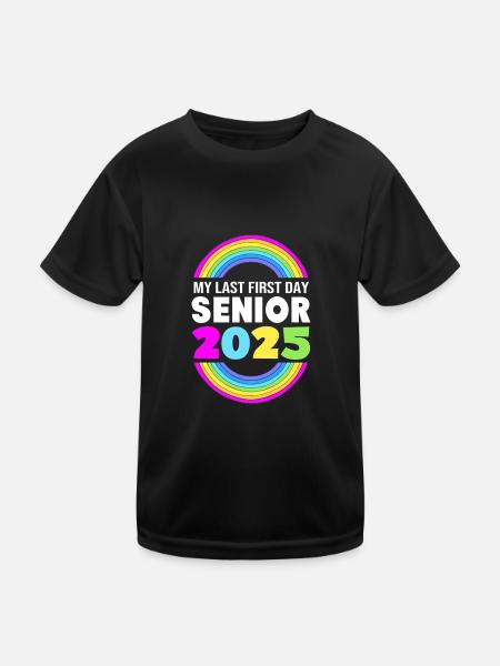 Klasse von 2025 - Kinder Funktions-T-Shirt - Schwarz - Vorne
