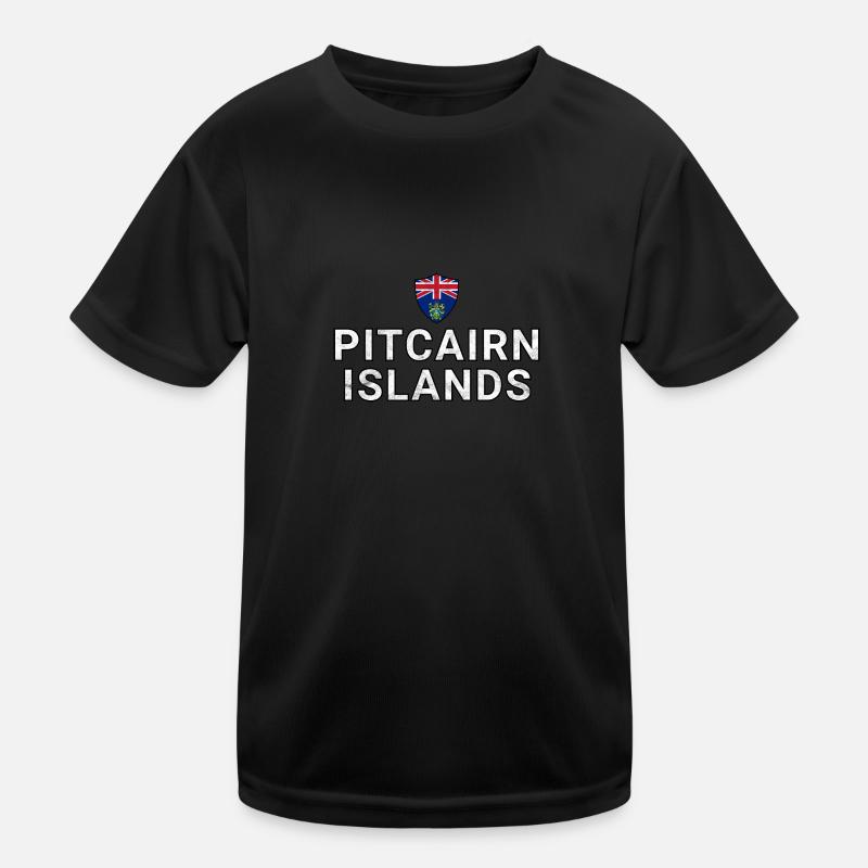 Pitcairninseln - Kinder Funktions-T-Shirt - Schwarz