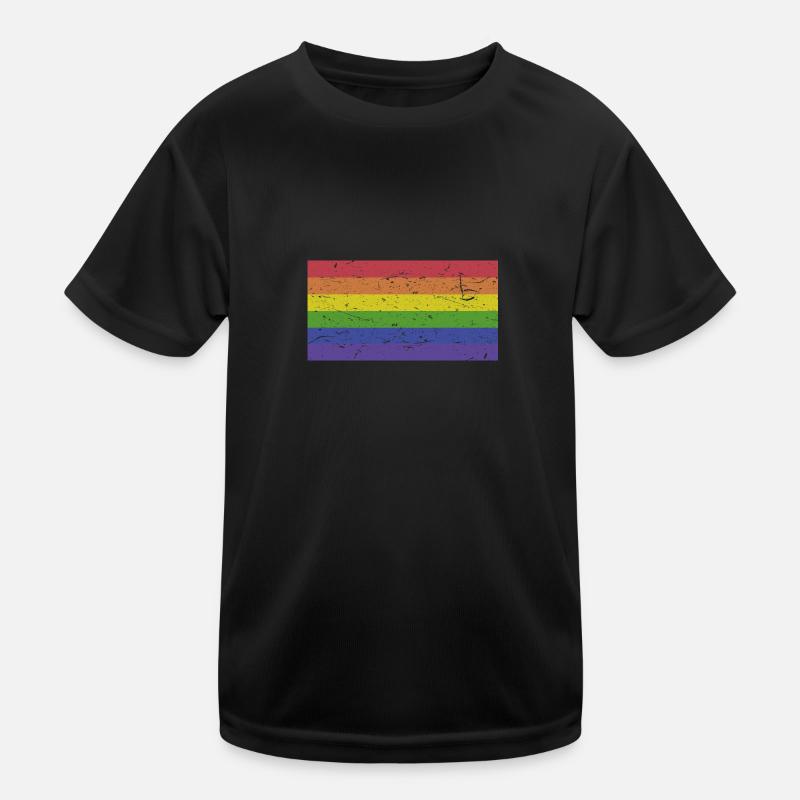 Drapeau arc-en-ciel vintage LGBT T-shirt sport Enfant