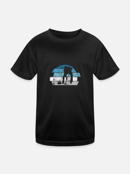 Curling sur glace Curling Retro Cadeau - T-shirt sport Enfant - noir - Devant