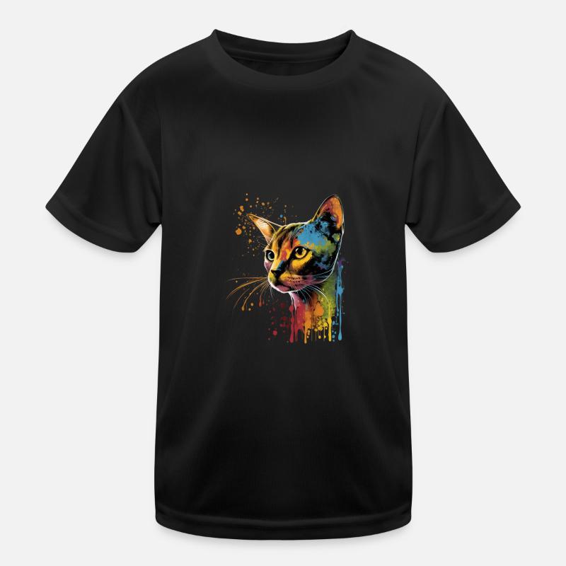 Chat d’Abyssinie Gaze Colorée T-shirt sport Enfant