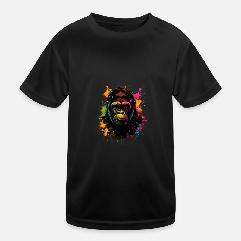 Gorille coloré Splash Art Expression T-shirt sport Enfant