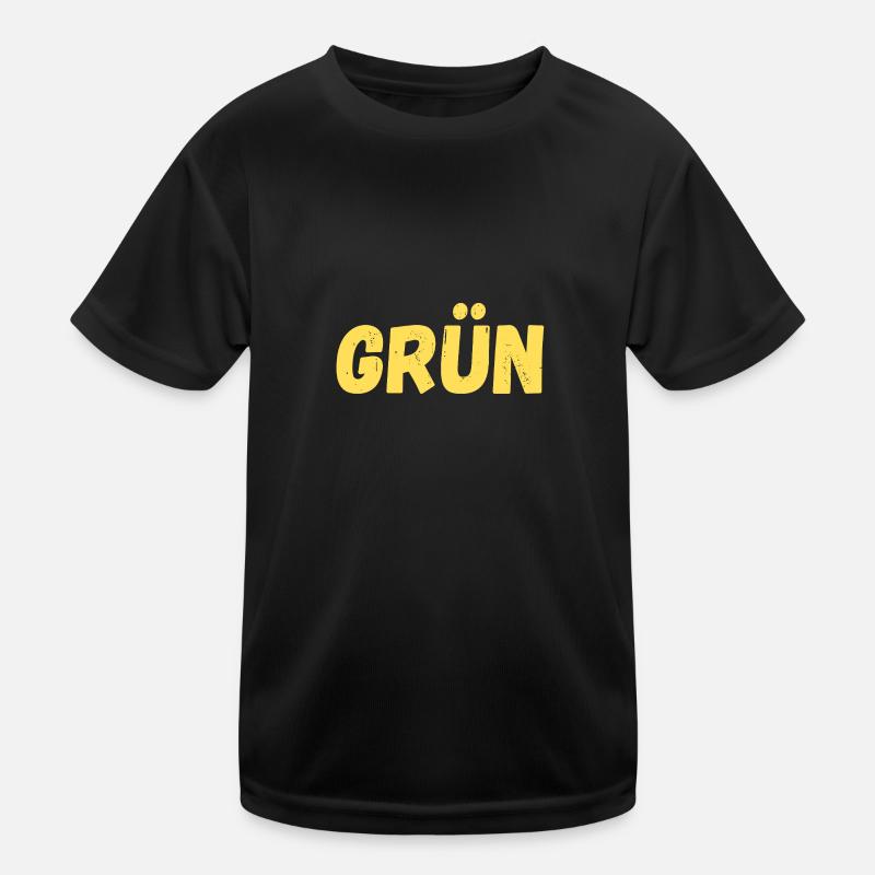 Grün Kinder Funktions-T-Shirt