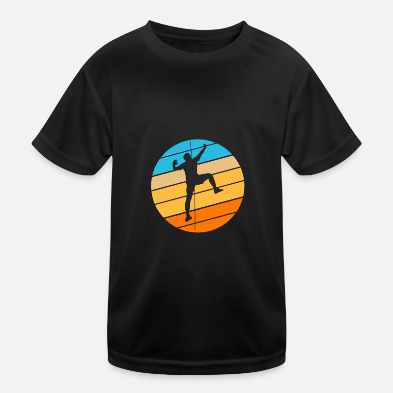 Bergsteigen Bouldern Retro Klettern Kletterer Kinder Funktions-T-Shirt