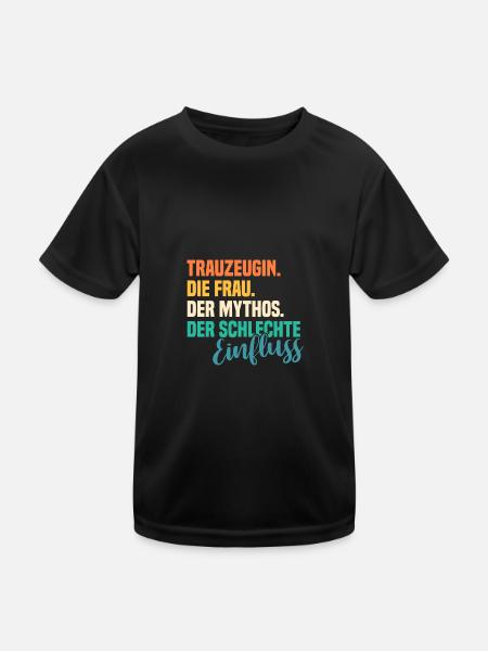 Hochzeit Junggesellenabschied Trauzeugin - Kinder Funktions-T-Shirt - Schwarz - Vorne