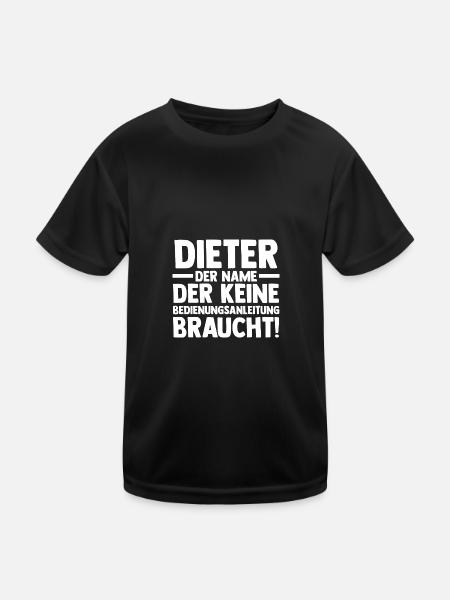 Vorname Dieter - Kinder Funktions-T-Shirt - Schwarz - Vorne