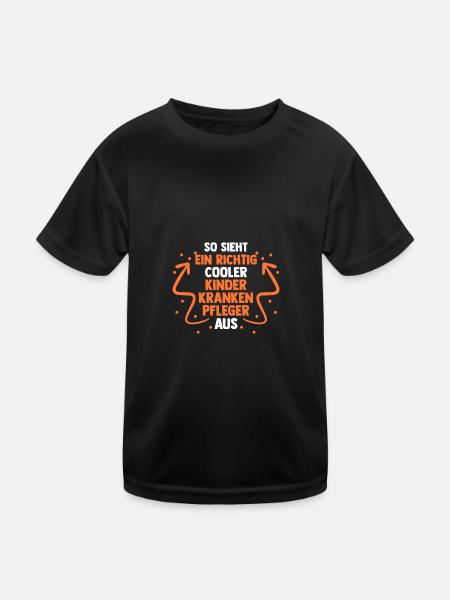 Pfleger Pflegekraft Kinderkrankenpfleger - Kinder Funktions-T-Shirt - Schwarz - Vorne