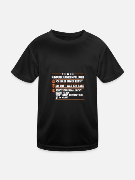 Pfleger Pflegekraft Kinderkrankenpfleger - Kinder Funktions-T-Shirt - Schwarz - Vorne