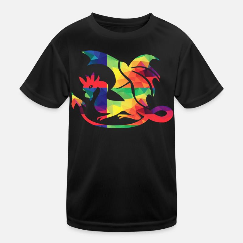 Bunter Drache Kinder Funktions-T-Shirt