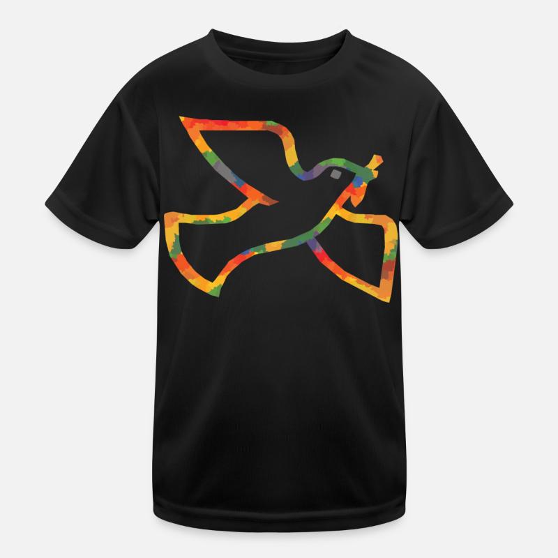 Farbige Friedenstaube Kinder Funktions-T-Shirt