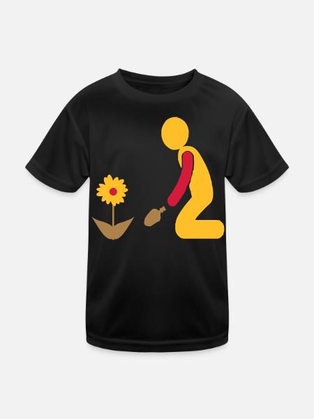 Garten - Kinder Funktions-T-Shirt - Schwarz - Vorne