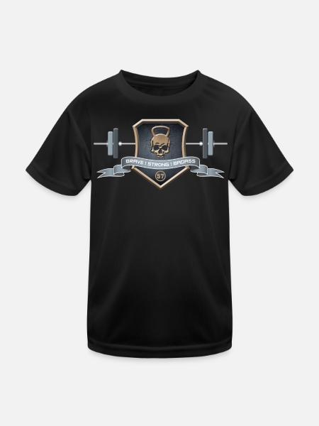 Logo Braves Strong Badass - Kinder Funktions-T-Shirt - Schwarz - Vorne