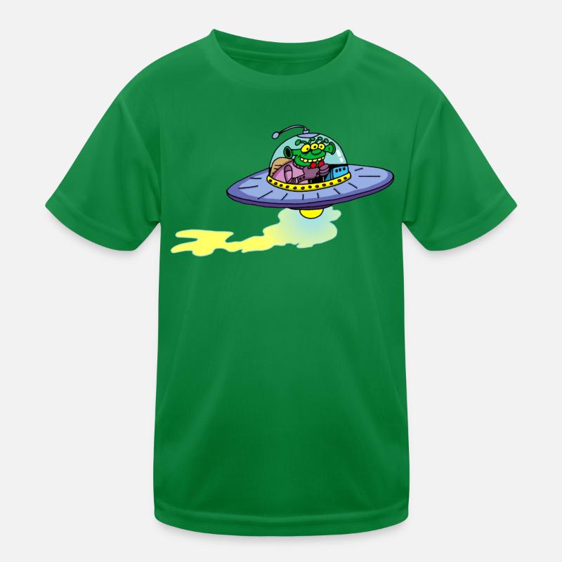 Alien Alien Raumschiff Kinder Funktions-T-Shirt