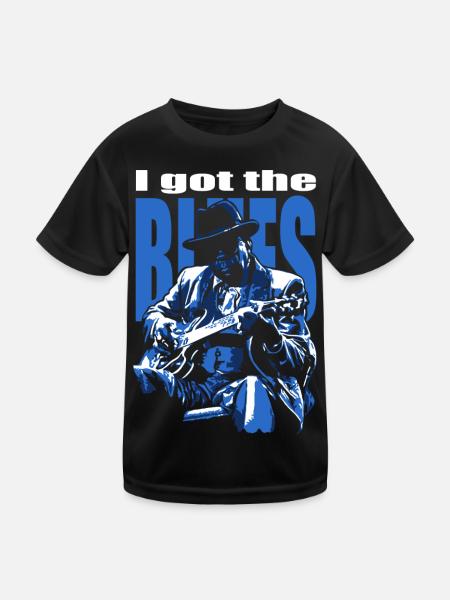 Ich habe den Blues - Kinder Funktions-T-Shirt - Schwarz - Vorne