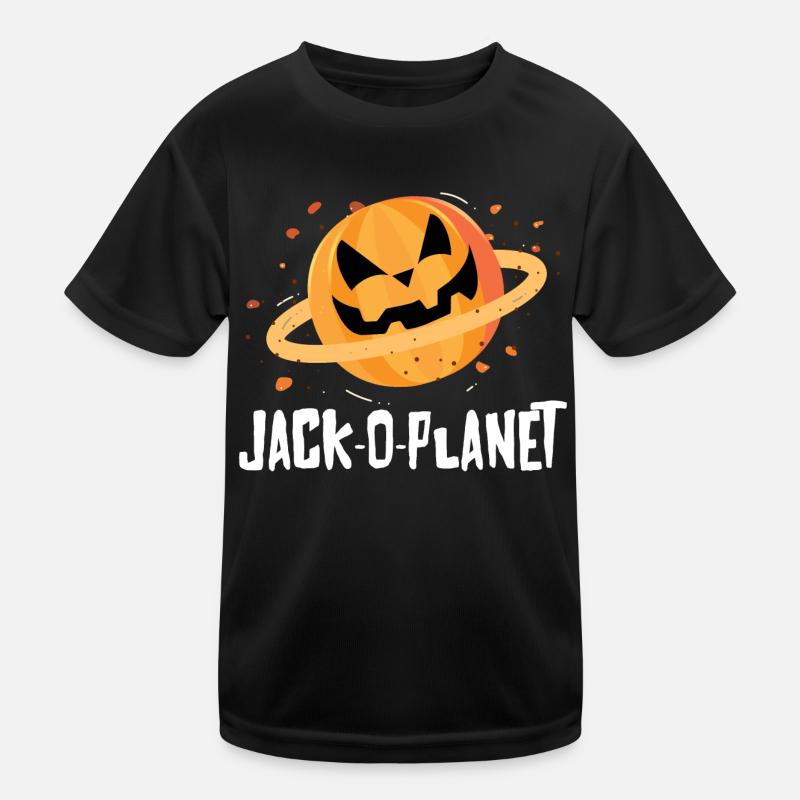 Halloween Pumpkin Face Jack-O-Planet Kids Functional T-Shirt