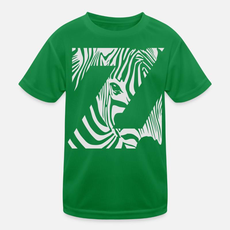Zebra Mix Mono Weiß Kinder Funktions-T-Shirt
