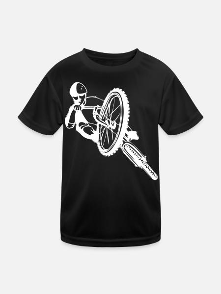 Mountain Bike - Downhill - Kids Functional T-Shirt - black