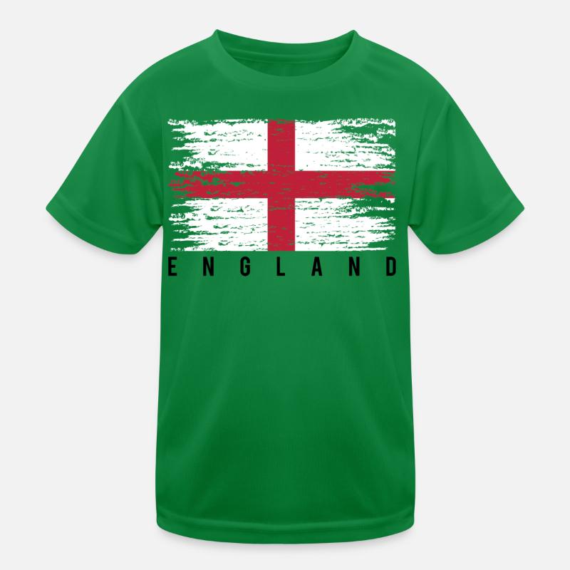 Englisches Kreuz mit Strähnen Kinder Funktions-T-Shirt