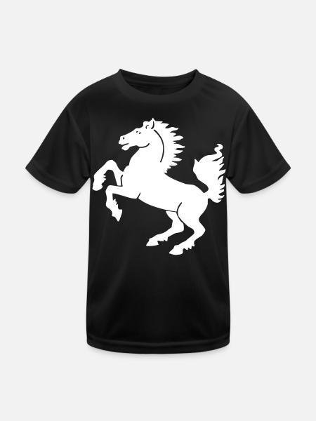 Stuttgart - Stuttgarter Ross - Kinder Funktions-T-Shirt - Schwarz - Vorne