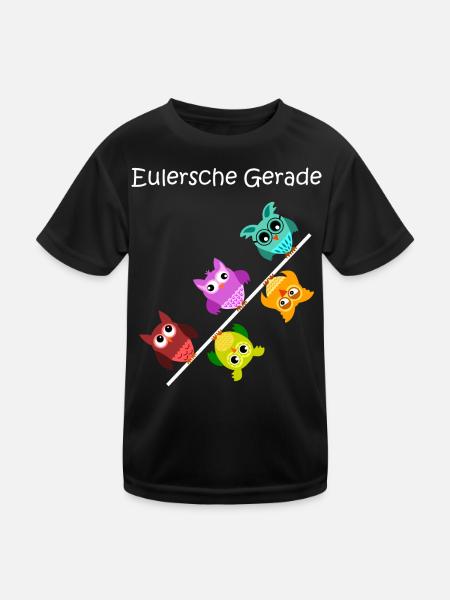 eulersche gerade, Eulen, Geschenk für Mathematiker - Kinder Funktions-T-Shirt - Schwarz