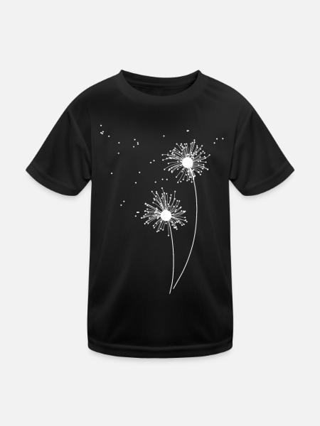 Pusteblume - Kinder Funktions-T-Shirt - Schwarz