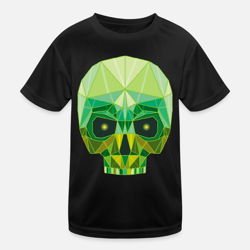 Smaragdgrüner Todeskopf Kinder Funktions-T-Shirt