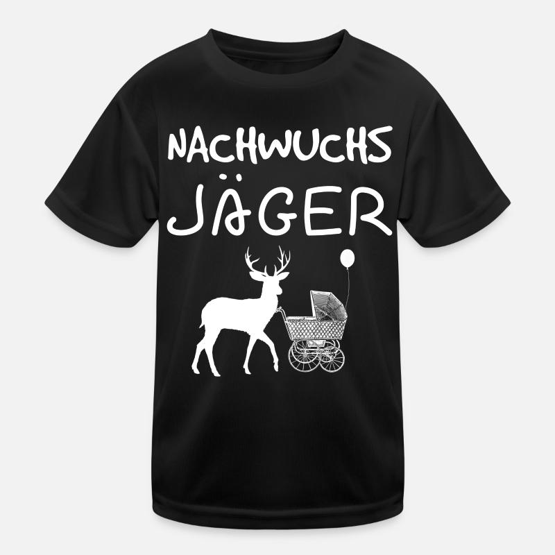Nachwuchs Jäger - Geschenk zur Geburt Jagd - Kinder Funktions-T-Shirt - Schwarz