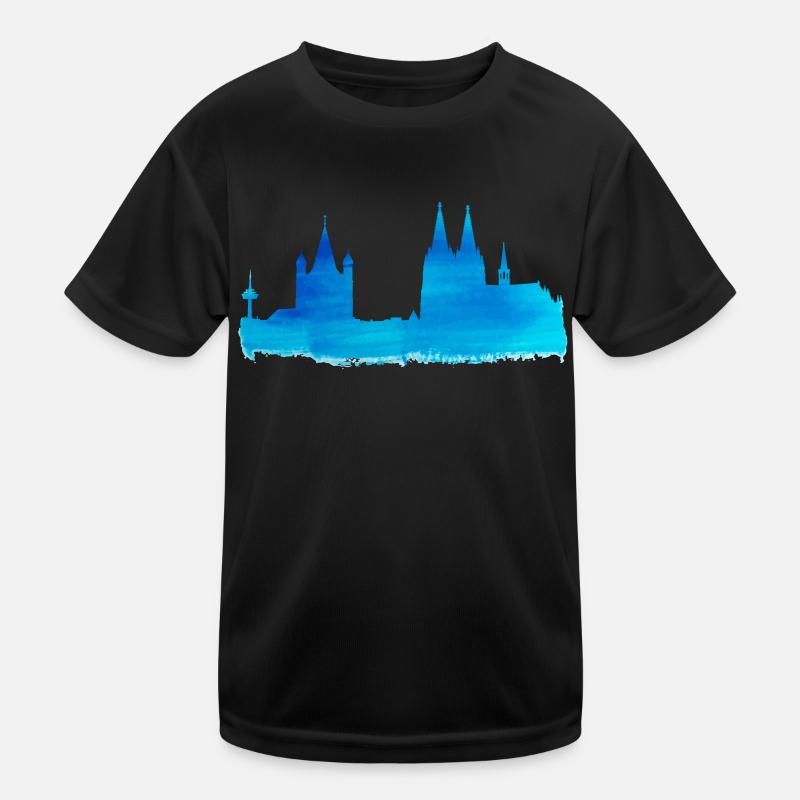 Köln Skyline Kölner Dom Home Dome Karneval Kölsch - Kinder Funktions-T-Shirt - Schwarz