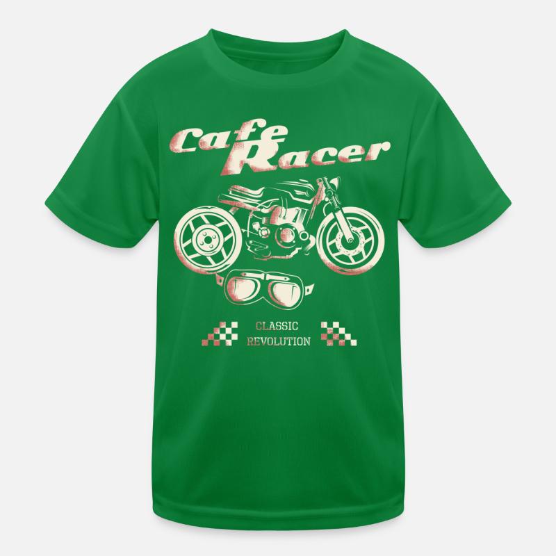 Cafe Racer Motorrad Classic Revolution Kinder Funktions-T-Shirt