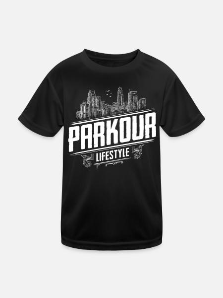 Parkour Lifestyle - Parkour Passion - Freerunning - Kinder Funktions-T-Shirt - Schwarz - Vorne