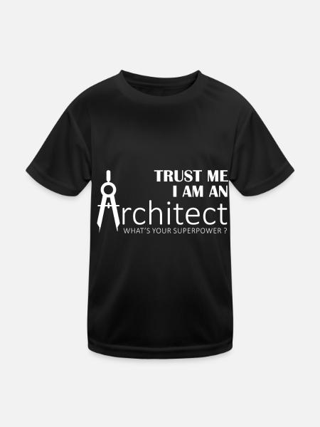 Architekt Inspiration Unisex T-Shirt - Kinder Funktions-T-Shirt - Schwarz - Vorne