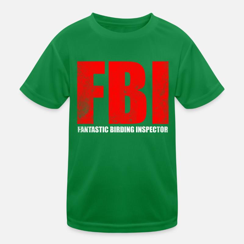 FBI Birding Inspector Design Kinder Funktions-T-Shirt